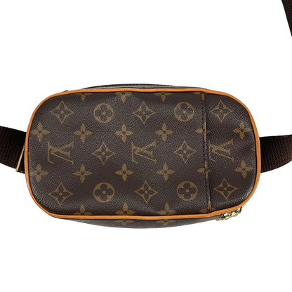 Louis Vuitton Pochette Gange Leather Monogram Belt Bag Brown