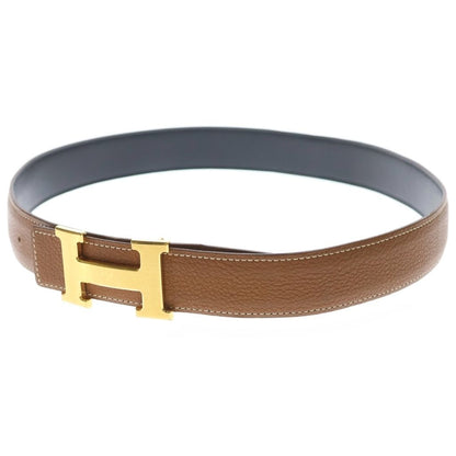 Hermes Constance Reversible Leather Belt Black Brown Gold
