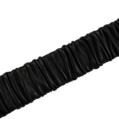 Chanel 23c Logo Buckle Rhinestone Leather Belt Black Gold
