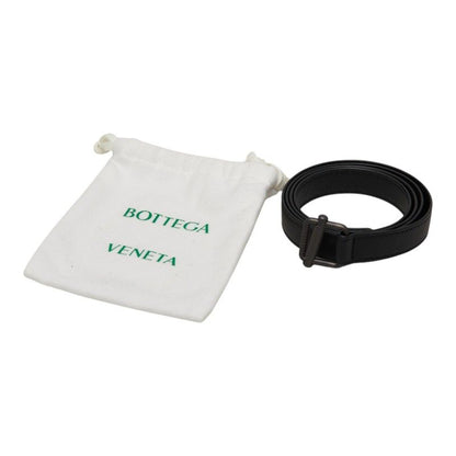 Bottega Veneta Lola Buckle Narrow Belt Black Leather