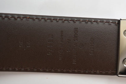 Louis Vuitton Belt Damier Reversible Leather Black Brown 90