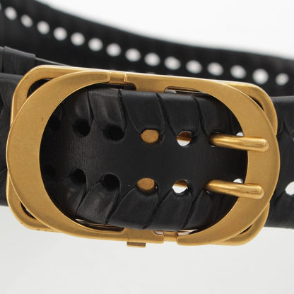 Dior Leather Logo Belt Black 70