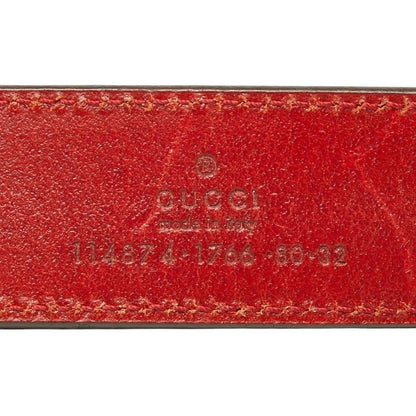 Gucci Interlocking Logo Buckle Belt Red Leather