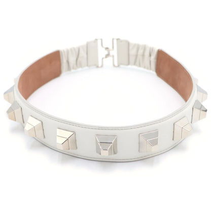Fendi Studd Belt Studded Leather White