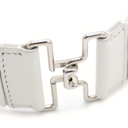 Fendi Studd Belt Studded Leather White