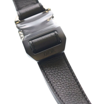 Dior Logo Buckle Leather Belt Black