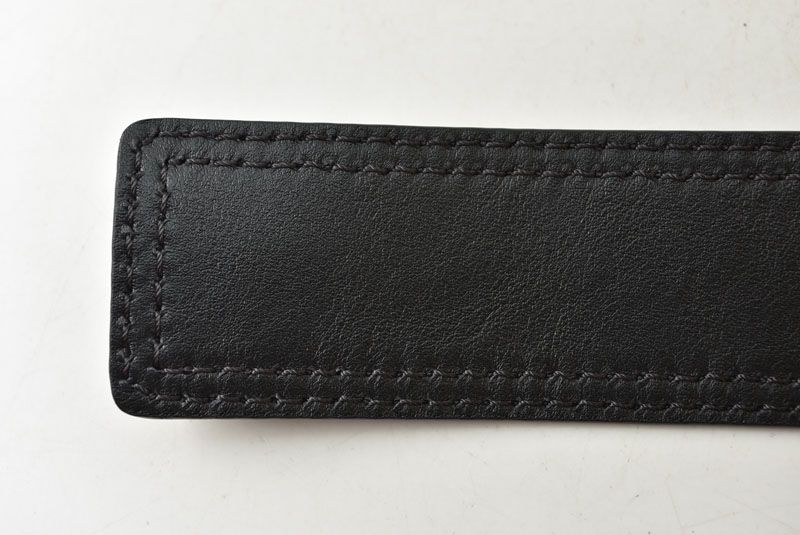 Dior Belt Leather Black Silver Business
