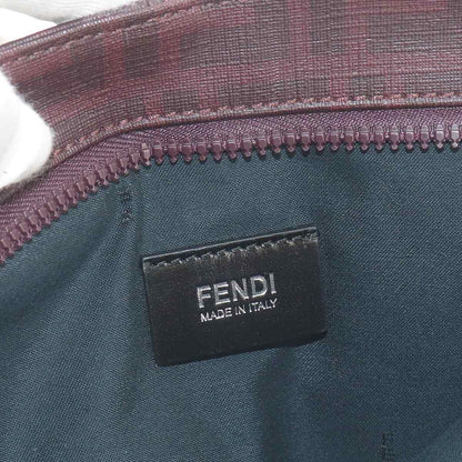 Fendi Zucca Belt Bag Leather Bordeaux Silver