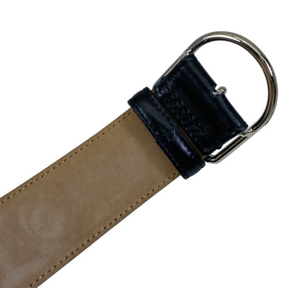 Dior D Logo Buckle Belt Leather Black Practical
