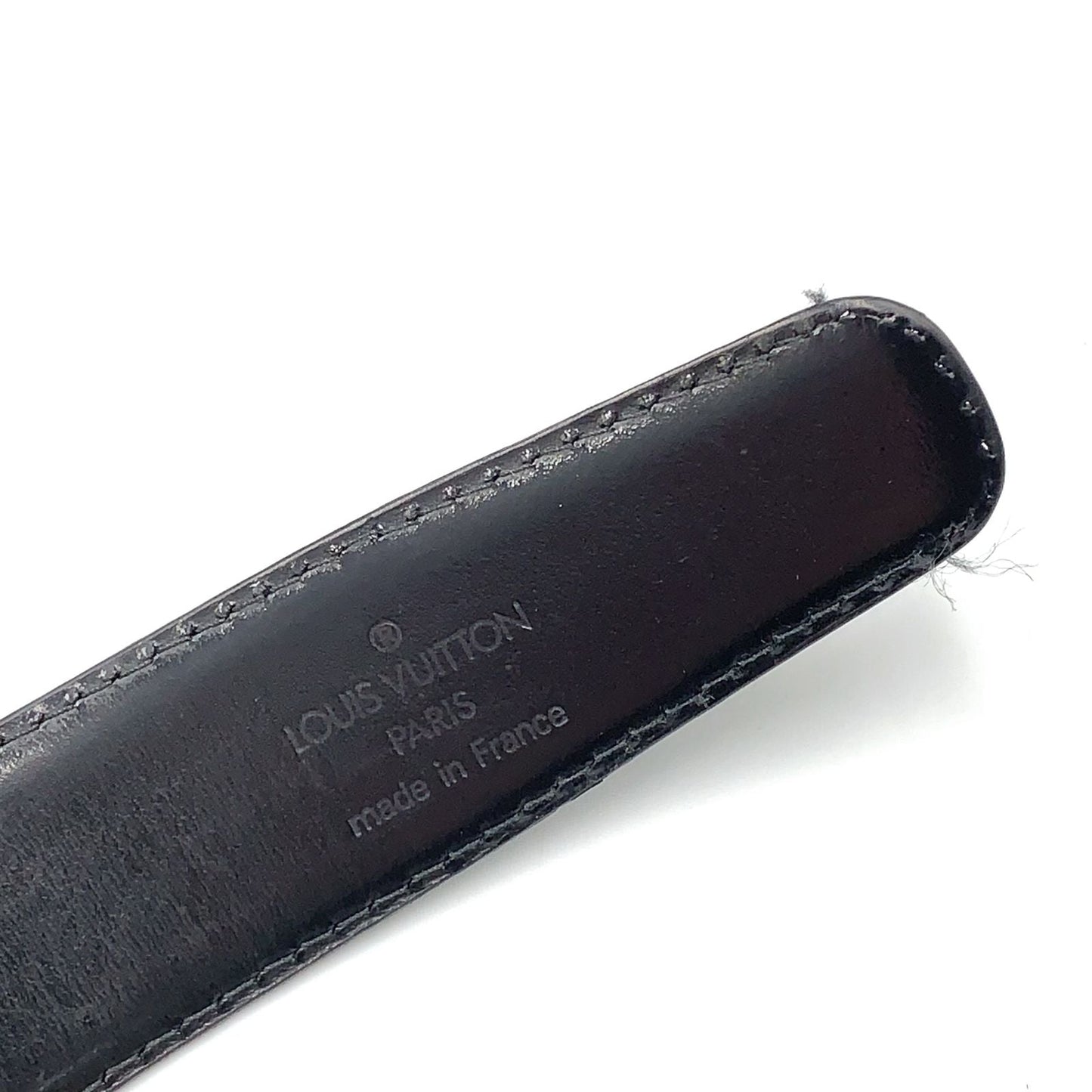 Louis Vuitton Ceinture Classic Leather Black Belt Gold