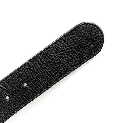 Gucci Interlocking Leather Black Belt Gold