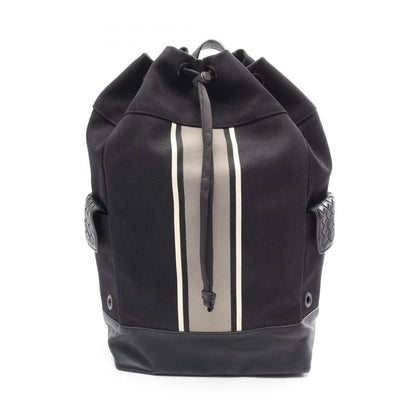 Bottega Veneta Backpack Intrecciato Black Gray White Canvas Leather