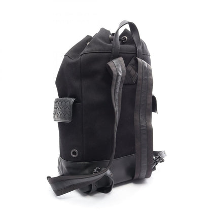 Bottega Veneta Backpack Intrecciato Black Gray White Canvas Leather