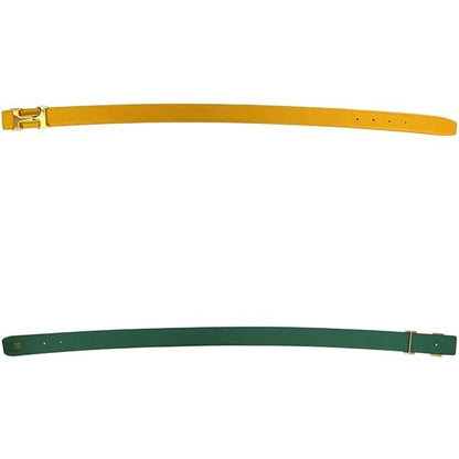 Hermes Belt Yellow Green Constance Waist 63 30 Togo Leather Logo Buckle