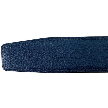 Hermes Belt Navy Blue Waist 88 30 Box Calf Taurillon Clemence