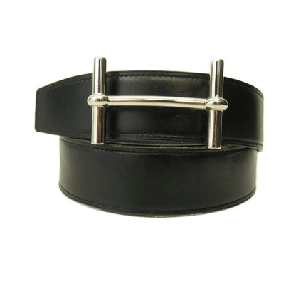 Hermes D'ancre Belt Reversible Leather Black Green