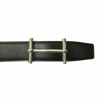 Hermes D'ancre Belt Reversible Leather Black Green