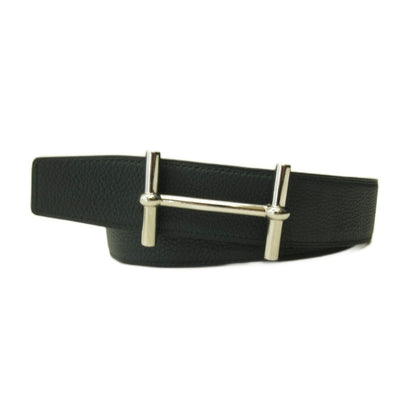 Hermes D'ancre Belt Reversible Leather Black Green