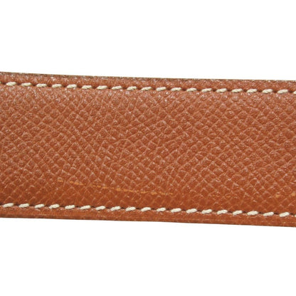 Hermes Horse Buckle Belt Courchevel Leather Vintage 72 Brown