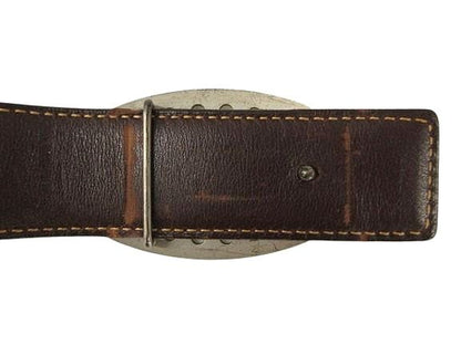 Hermes Perforated Logo Evelyne Buckle Leather Belt 90 Black Brown
