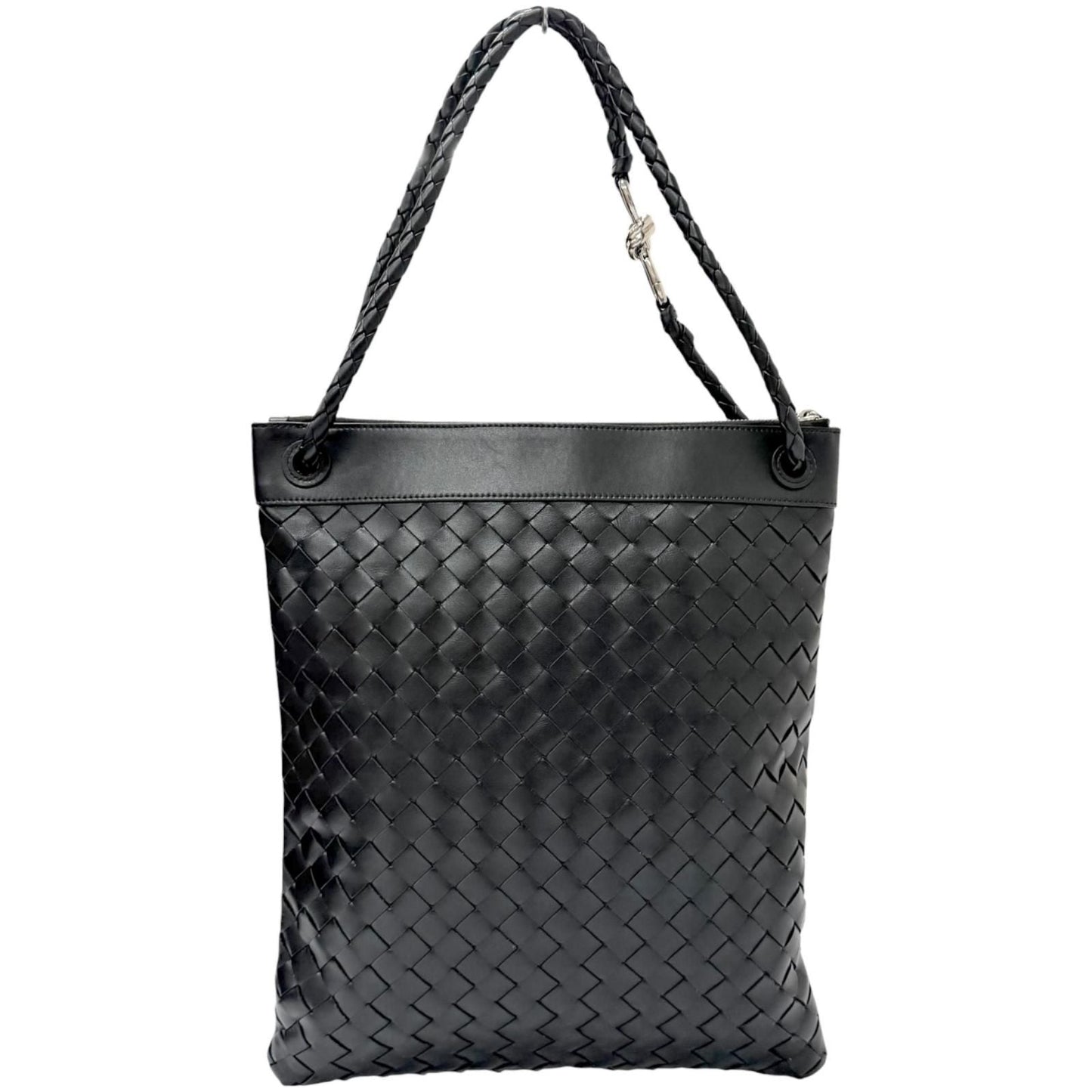 Bottega Veneta Andiamo Leather Intrecciato Messenger Flat Shoulder Bag