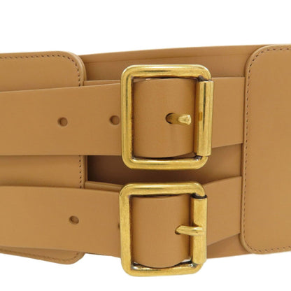 Dior Maxi Double Gold Buckle Belt Leather
