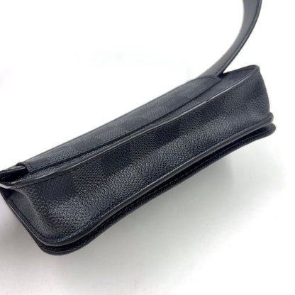 Louis Vuitton Ceinture Pochette Homme Damier Graphite Leather Black Belt Bag