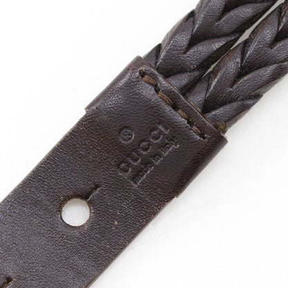 Gucci Mesh Leather Brown Belt