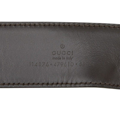 Gucci Interlocking GG Canvas Belt 85 34 Beige White