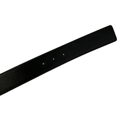 Gucci Belt 85 34 Dark Brown Silver Interlocking Guccissima Line Leather