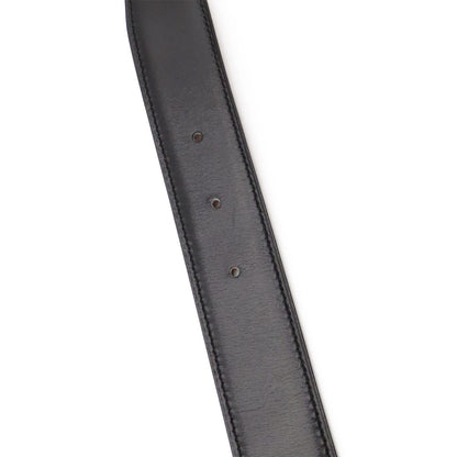 Hermes Chaine D'ancre Reversible Belt Leather Black Brown Gold 85