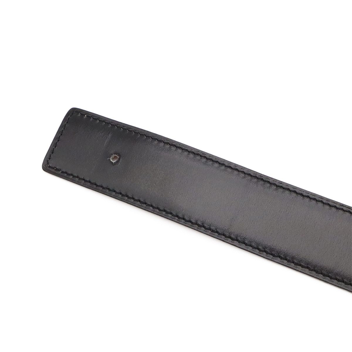 Hermes Chaine D'ancre Reversible Belt Leather Black Brown Gold 85