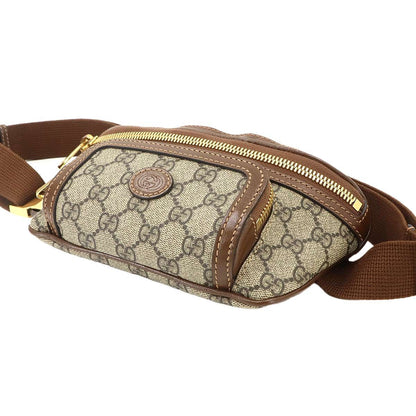 Gucci Interlocking Belt Bag Waist Pouch GG Supreme Leather Beige Brown