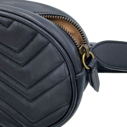 Gucci Belt Bag GG Marmont Leather Bag Waist Pouch Black