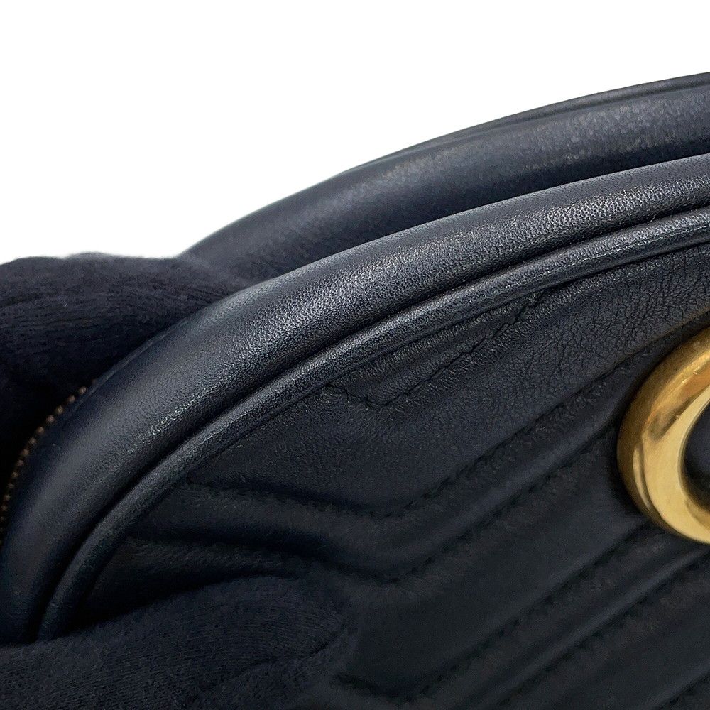 Gucci Belt Bag GG Marmont Leather Bag Waist Pouch Black