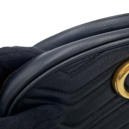 Gucci Belt Bag GG Marmont Leather Bag Waist Pouch Black