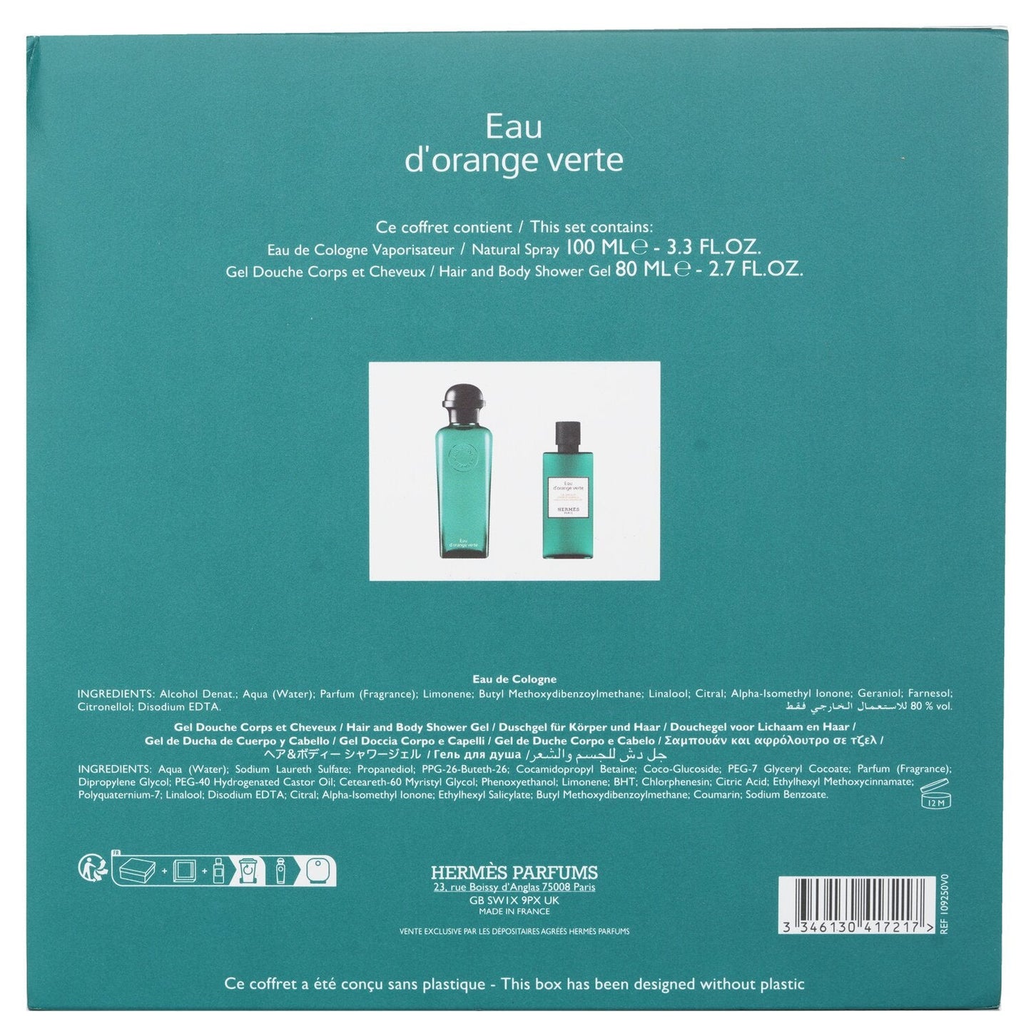 Hermes Eau D'Orange Verte Coffret  2pcs