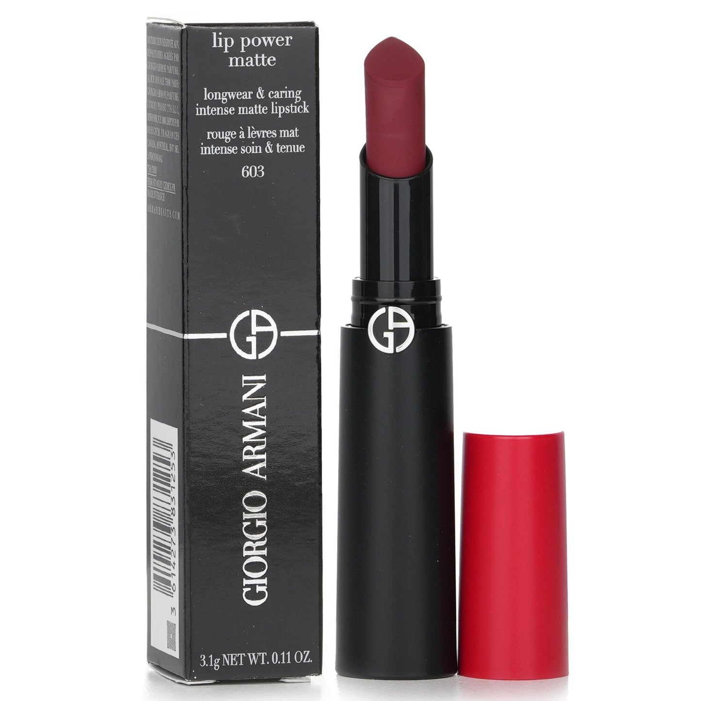 Giorgio Armani Lip Power Matte Longwear & Caring Intense Matte Lipstick - # 400 Four Hundred  3.1g/0.11oz