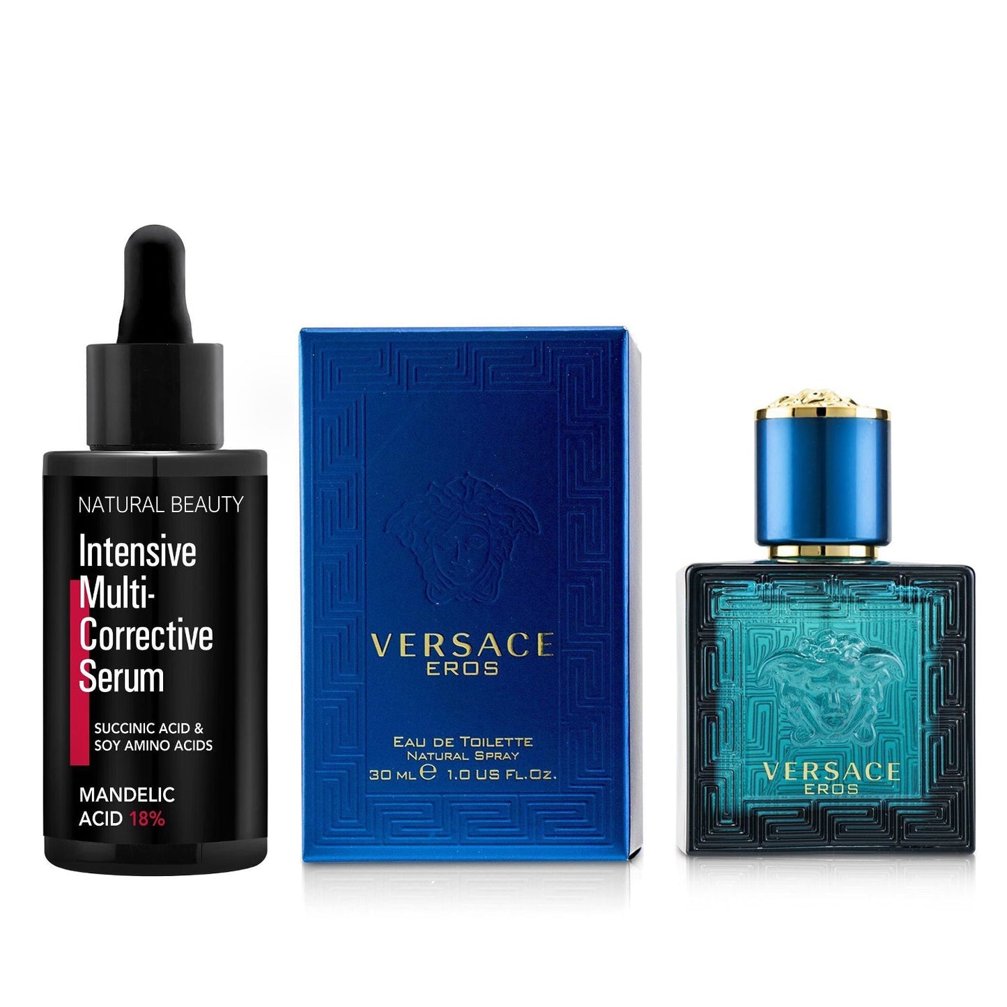 Versace Versace Eros Eau De Toilette Spray 30ml X Natural Beauty Intensive Multi-Corrective Serum - Mandelic Acid 18% (Exp Date: 12/2025) 35ml  2pcs