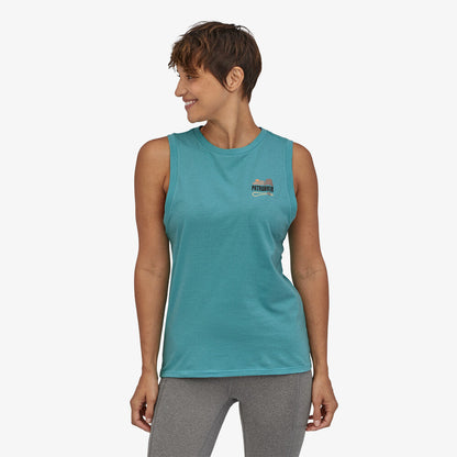Patagonia Women's Save the Splitters Organic Cotton Muscle Tee canotta donna Iggy Blue