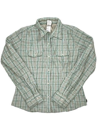 Womens Crinkle Button Up Shirt