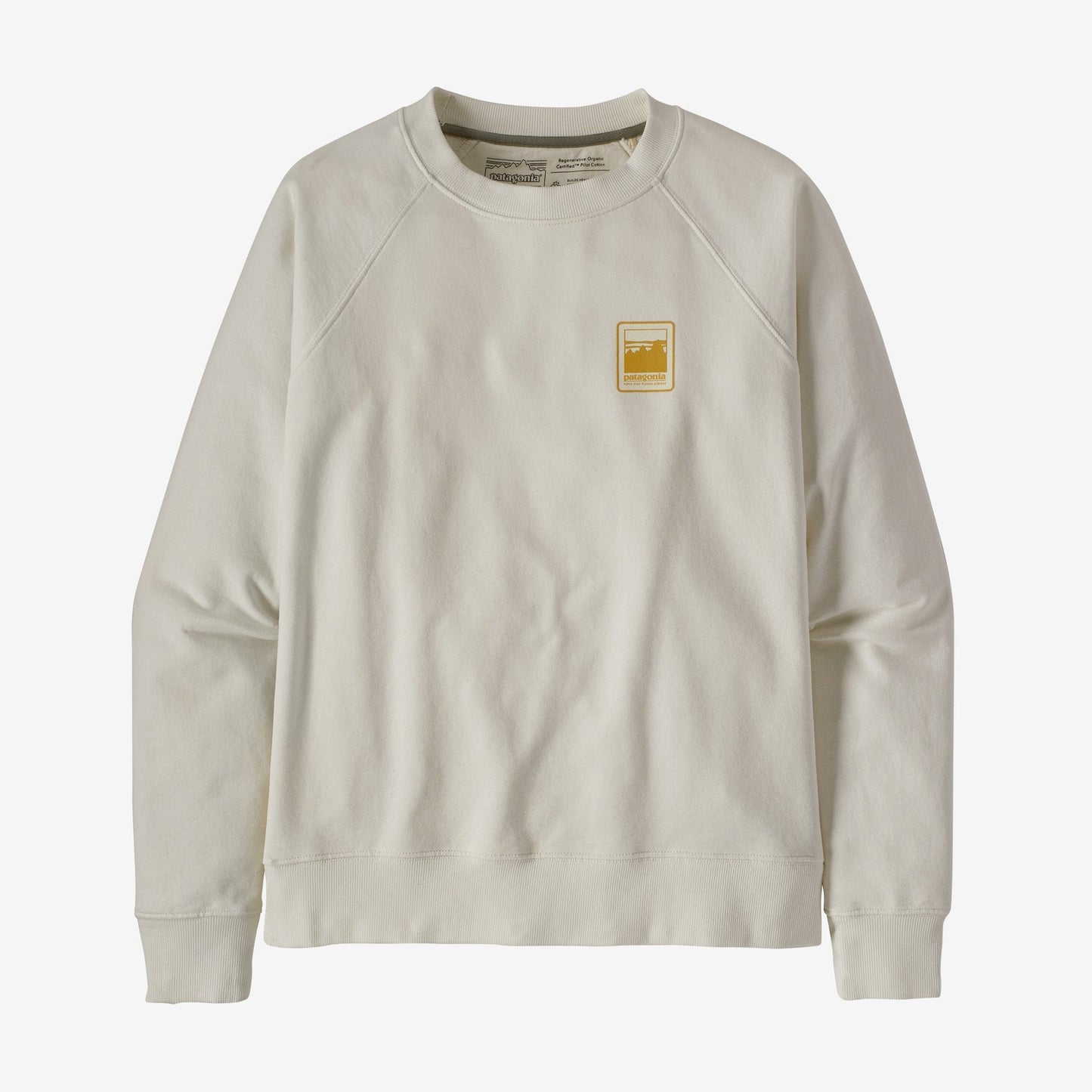 Patagonia Women's Alpine Icon Regenerative Organic Cotton Crew Sweatshirt Felpa girocollo da donna Bianca White