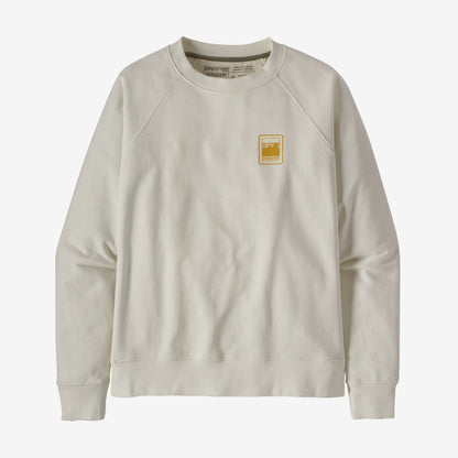 Patagonia Women's Alpine Icon Regenerative Organic Cotton Crew Sweatshirt Felpa girocollo da donna Bianca White