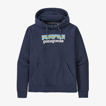 Patagonia Women's Pastel P-6 Logo Organic Hoody Felpa donna con cappuccio in cotone organico Blu New Navy