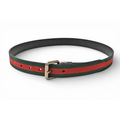 Gucci Belt Reversible 85 Leather Sherry Line Black Green Red