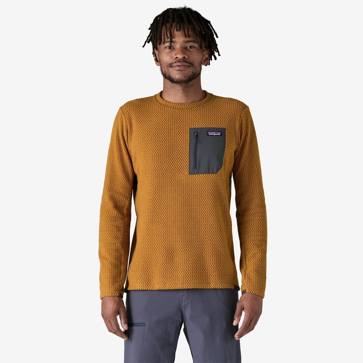 Patagonia Men's R1® Air Crewneck Pullover Fleece girocollo Raptor Brown