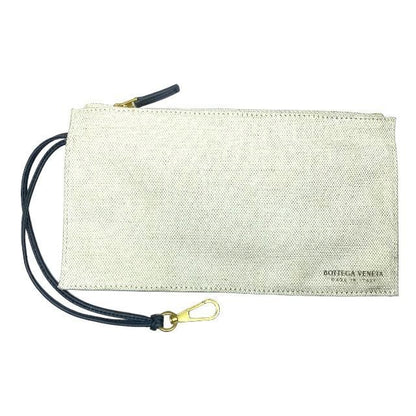 Bottega Veneta Arco Tote Handbag Intrecciato Canvas Leather White Black