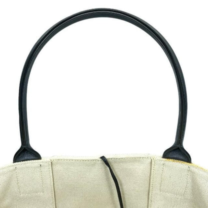 Bottega Veneta Arco Tote Handbag Intrecciato Canvas Leather White Black