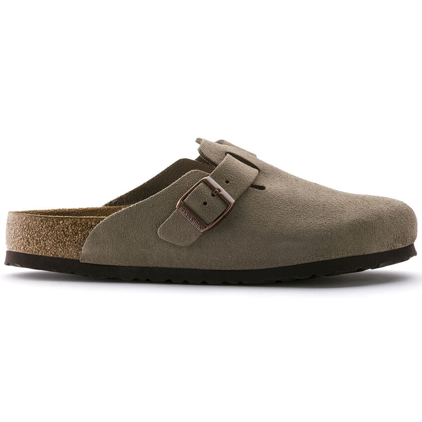 Unisex Boston Soft Footbed Suede Leather Taup Regular/Wide