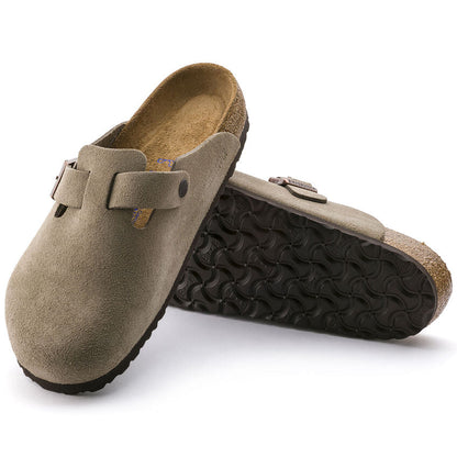Unisex Boston Soft Footbed Suede Leather Taup Regular/Wide